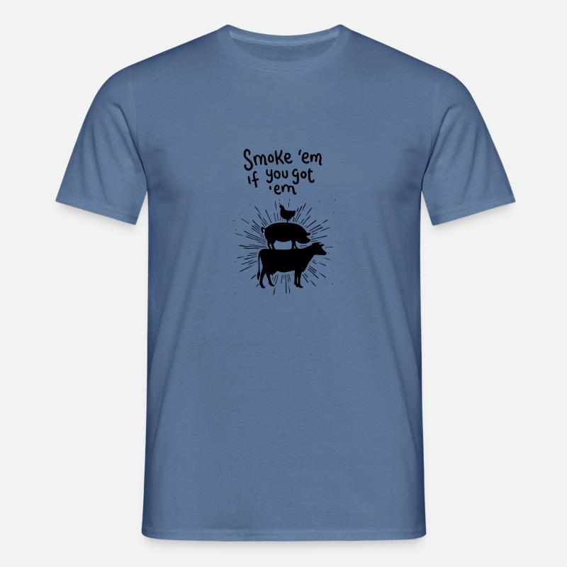 Lecker Fleisch - Männer T-Shirt - Taubenblau 