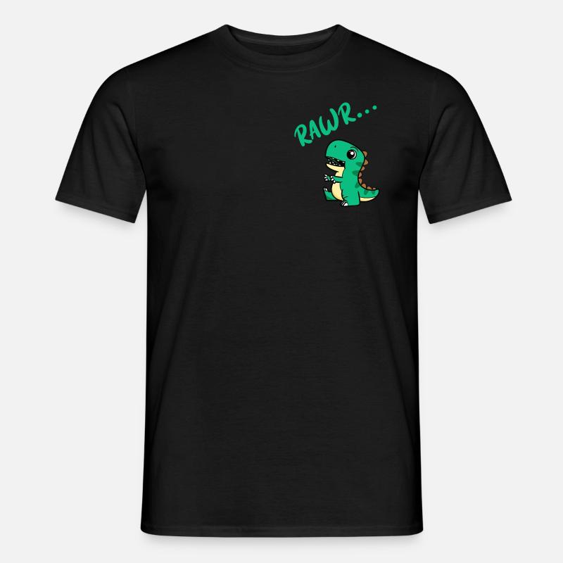 Süßer Dino mit „RAWR...“ Sprechblase Männer T-Shirt