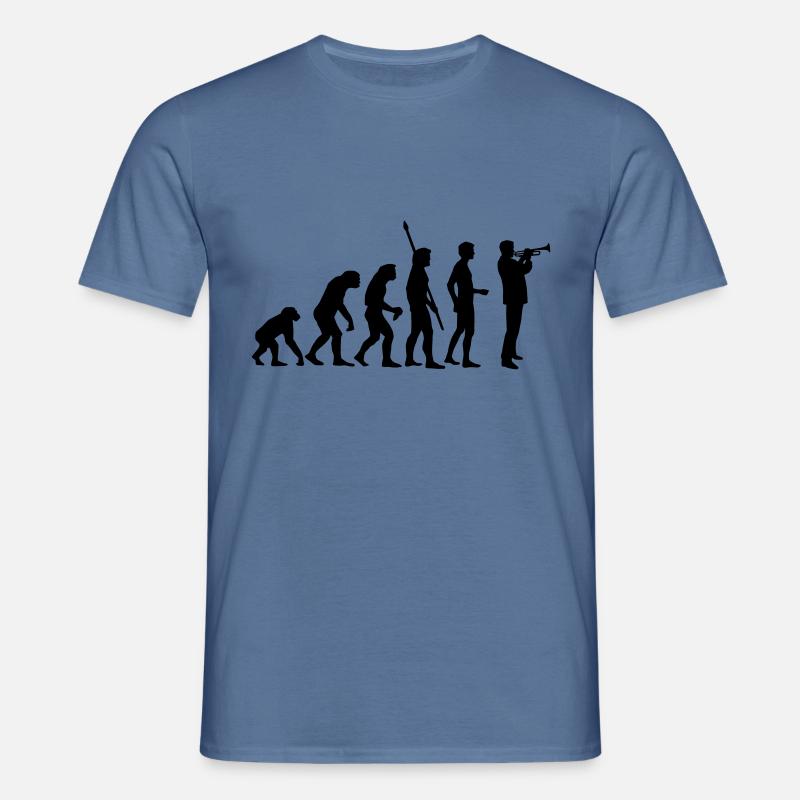 evolution_trompeter - Männer T-Shirt - Taubenblau 
