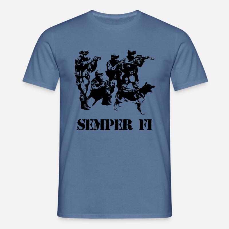 Semper Fi - Männer T-Shirt - Taubenblau 