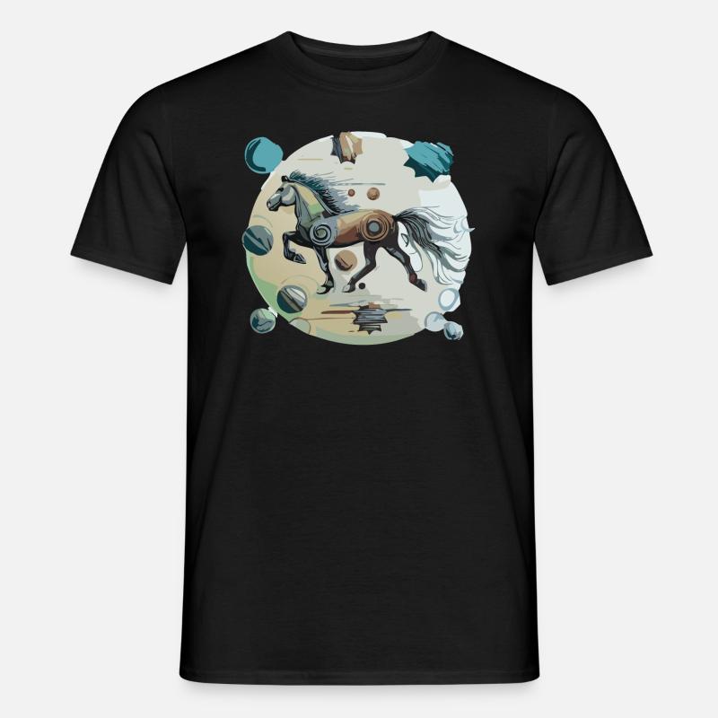 Cheval islandais - Graphique avec arrière-plan Variante 1 T-shirt homme