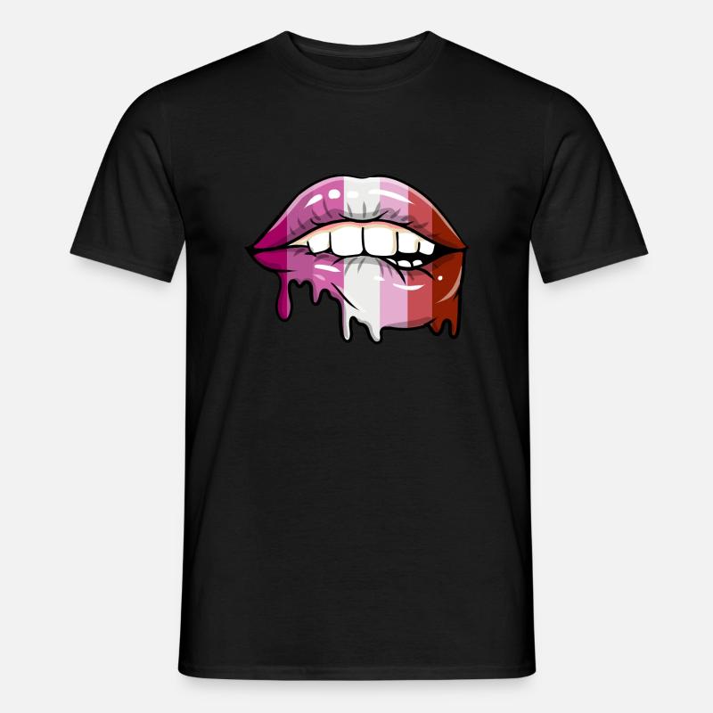 Dripping lesbian lips Lesbian Pride Men’s T-shirt