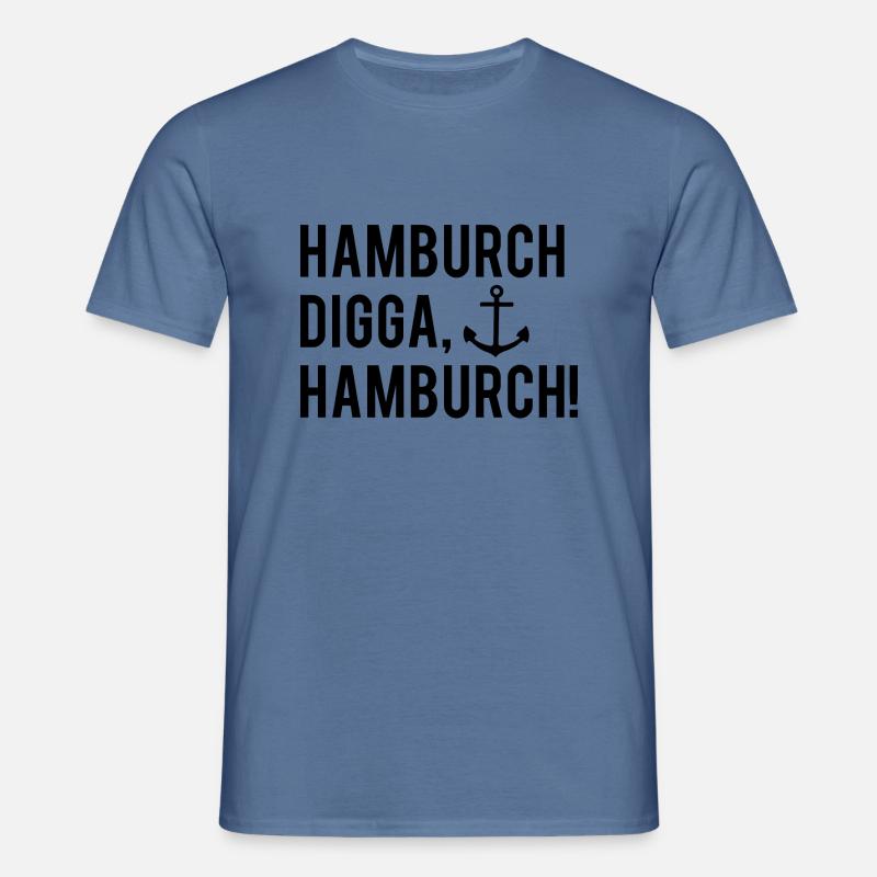 Hamburch Digga, Hamburch! - Männer T-Shirt - Taubenblau 