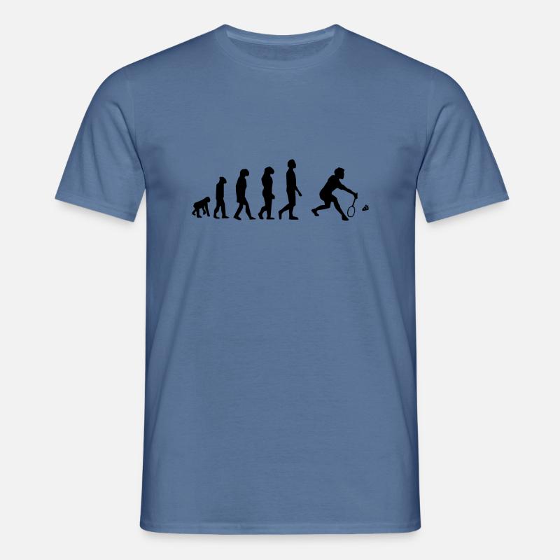 Badminton Evolution - Männer T-Shirt - Taubenblau 