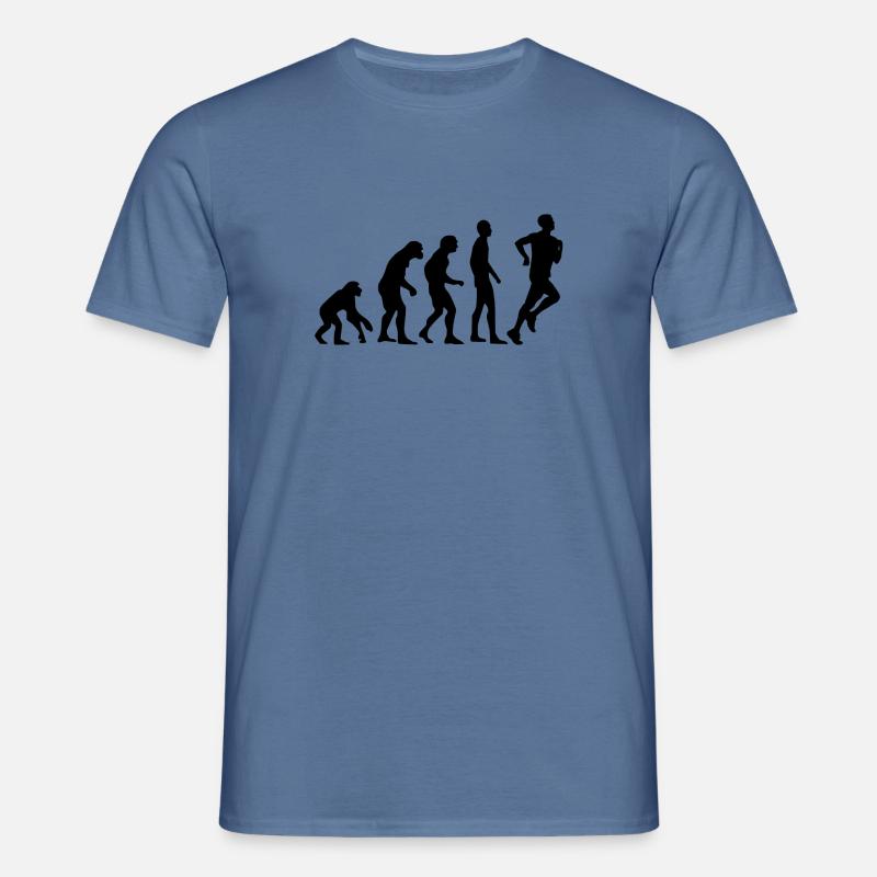 Human Evolution jogging - Men's T-Shirt - dove blue 