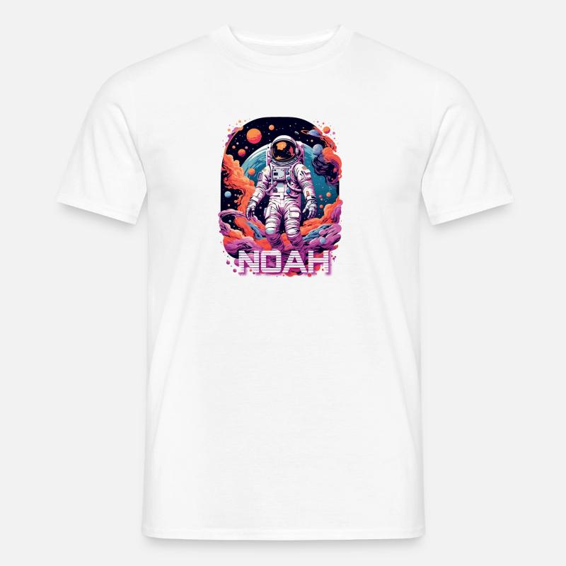 NOAH - Beau prénom de garçon avec astronaute cool T-shirt homme