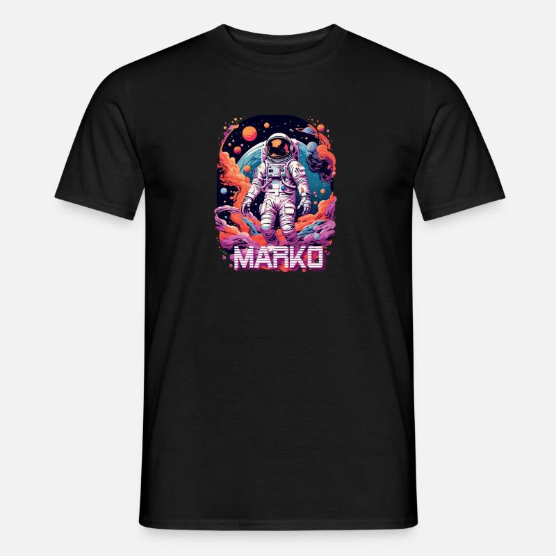 MARKO - Beau prénom de garçon avec astronaute cool T-shirt homme