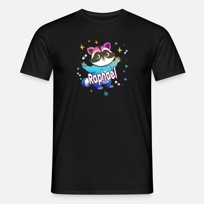 RAPHAËL - Beau nom de garçon avec un raton laveur mignon T-shirt homme