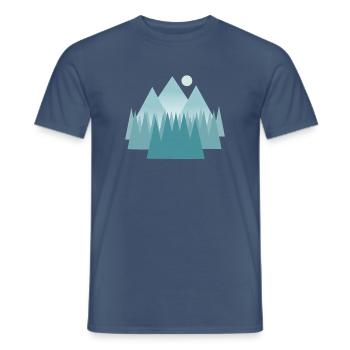 Astral mountain landscape in blue tones - Men's T-Shirt - dark denim - Front - AI Model Male 178 light (178cm)