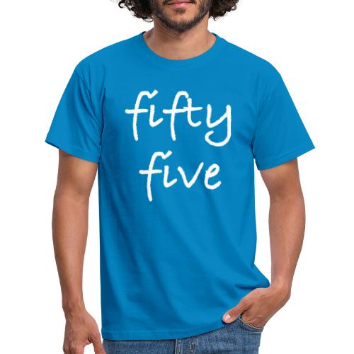Fiftyfive -teksti valkoisena kahdessa rivissä - Miesten t-paita