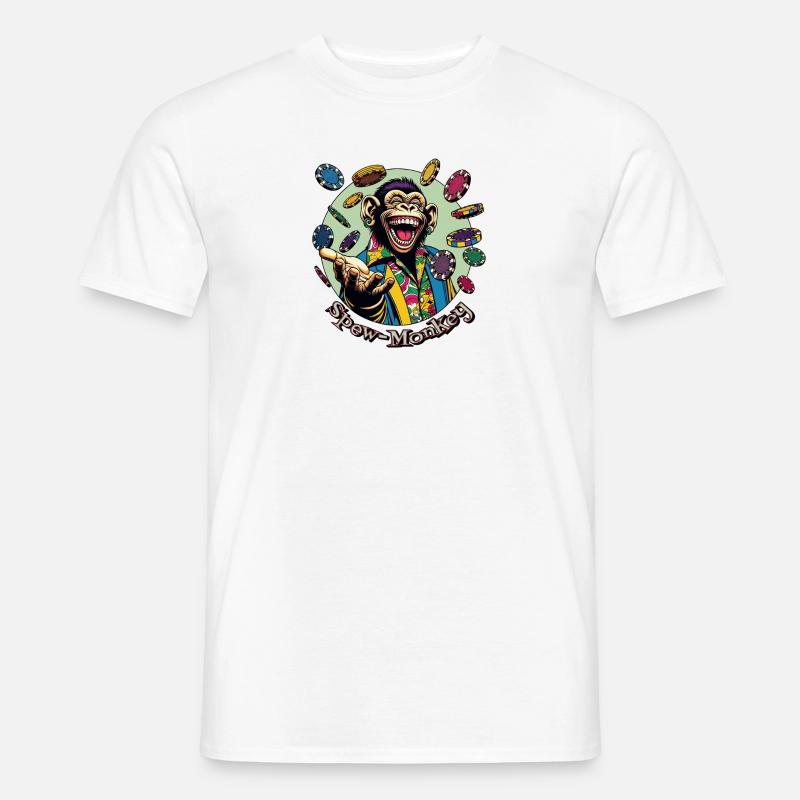 Design de poker amusant avec texte Spew-Monkey T-shirt homme