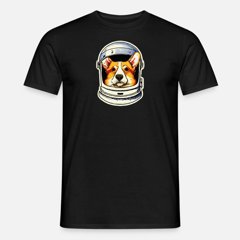 Corgi Cosmonaut Retro Dog Gift Space Men’s T-shirt