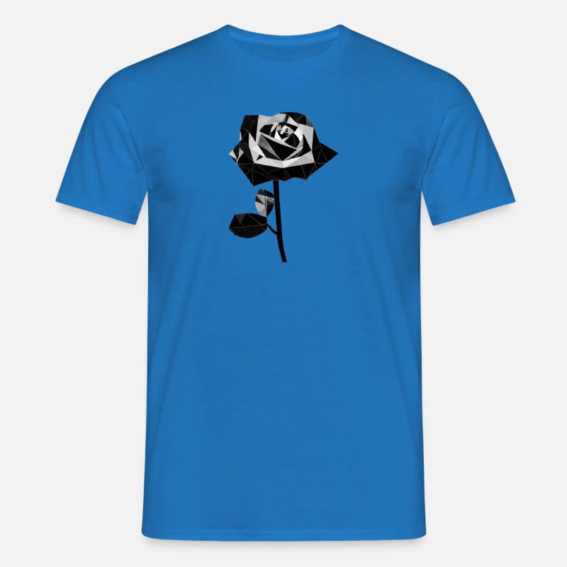 Polygone schwarze Rose - Männer T-Shirt - Royalblau