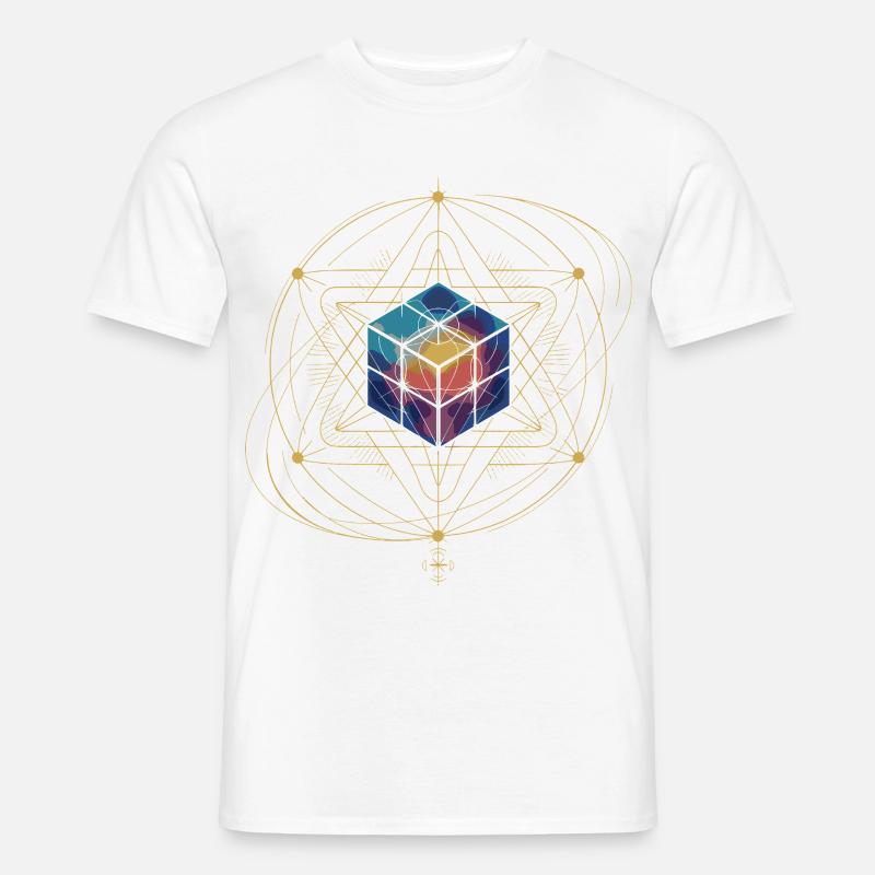 Metatron's Cube Sacred Geometry Cosmic Art Men’s T-shirt