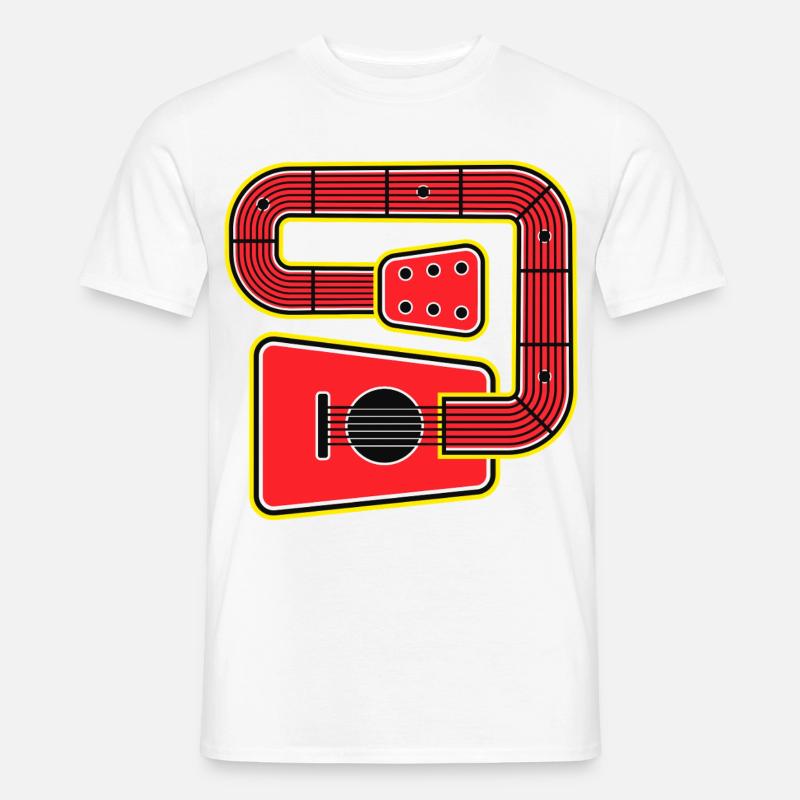 Guitare à forme abstraite rouge T-shirt homme