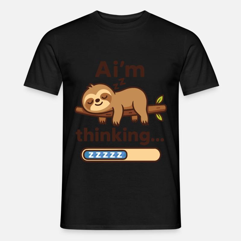 Ai m thinking - AI Sloth Men’s T-shirt