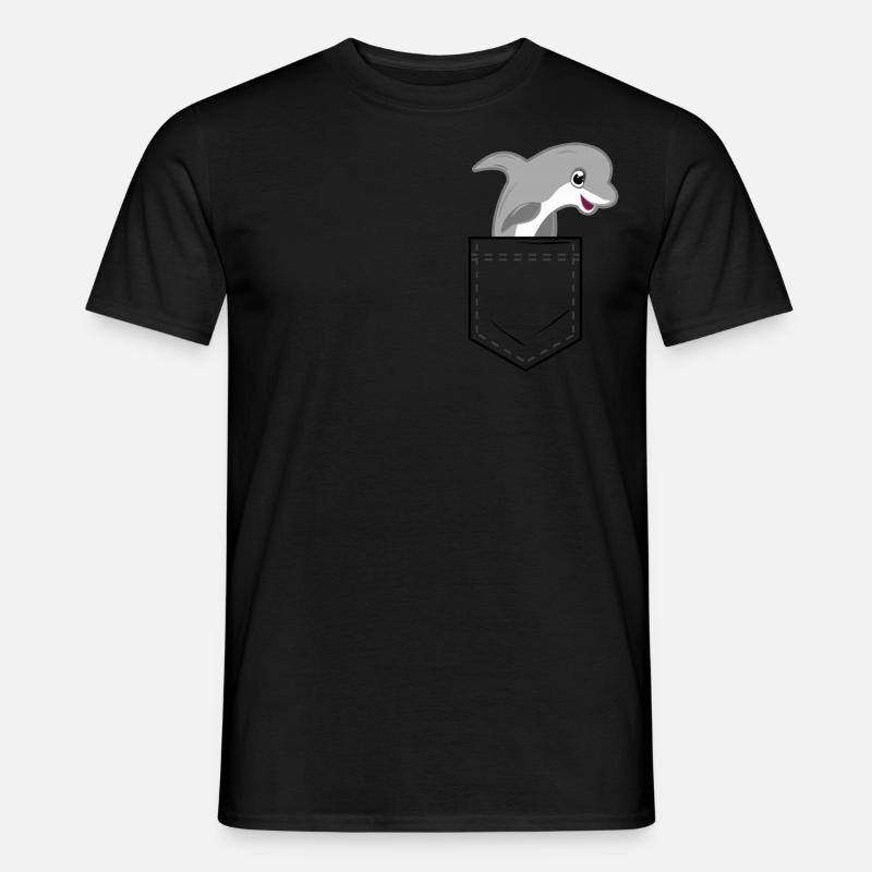Poche de chemise avec dauphin mignon T-shirt homme