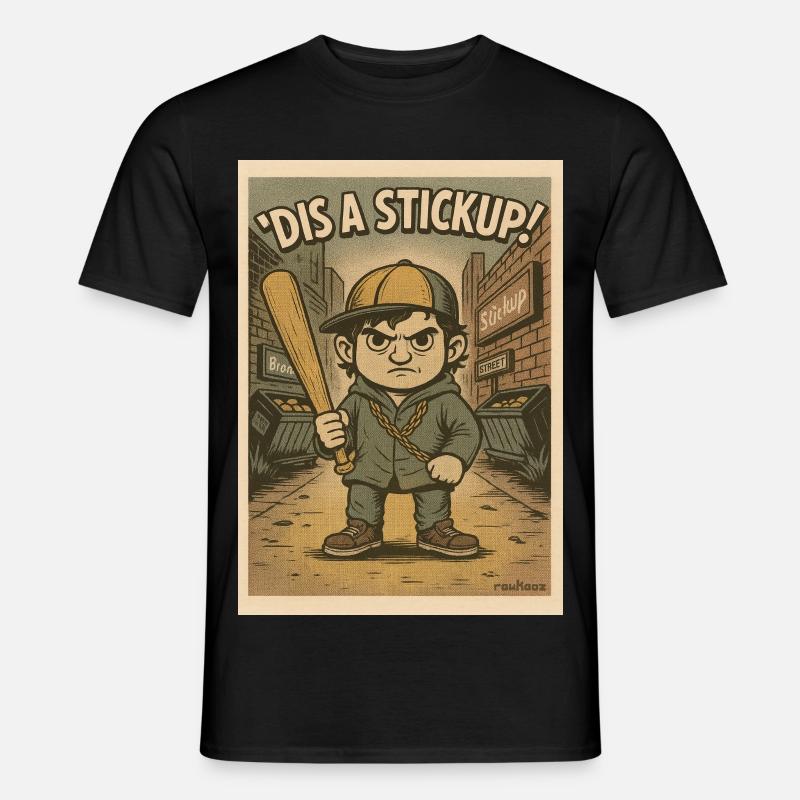 Petit gars dans une ruelle avec une batte de baseball T-shirt homme