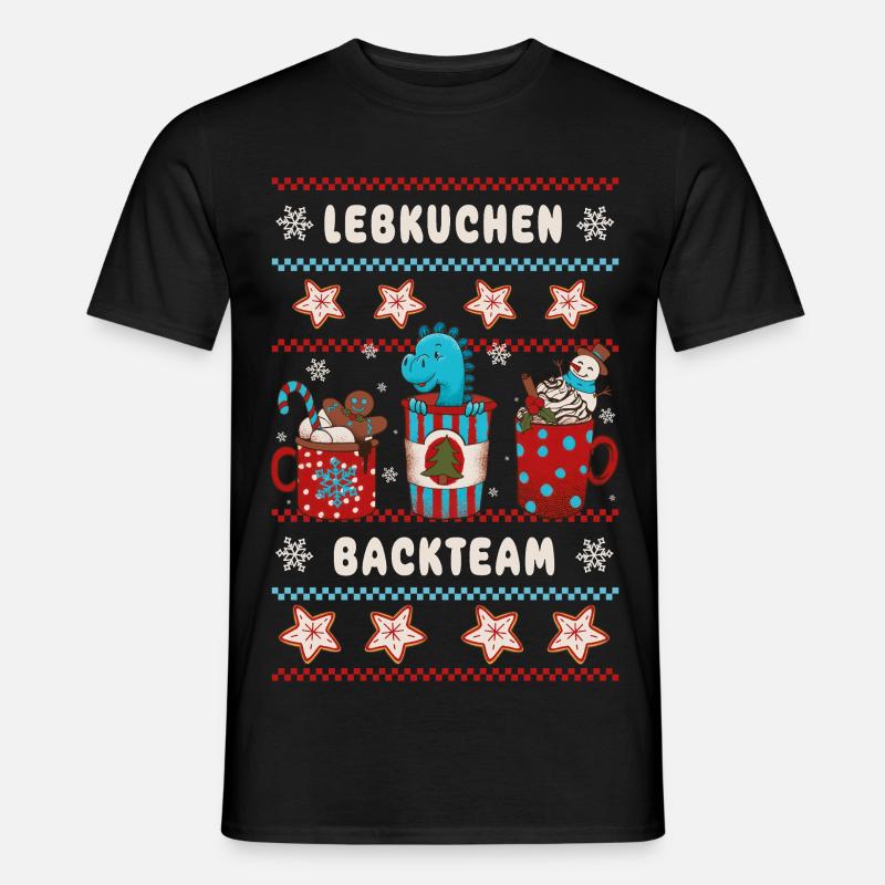 Gingerbread Baking Team - Christmas Funny Dino Men’s T-shirt