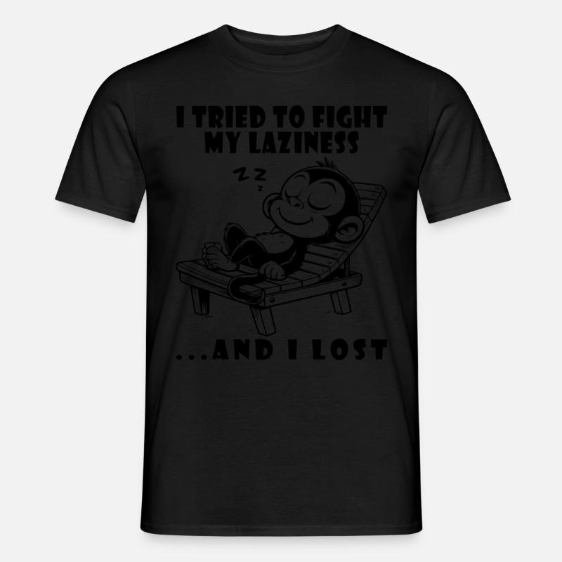 Lazy Monkey Sleeps On Men’s T-shirt