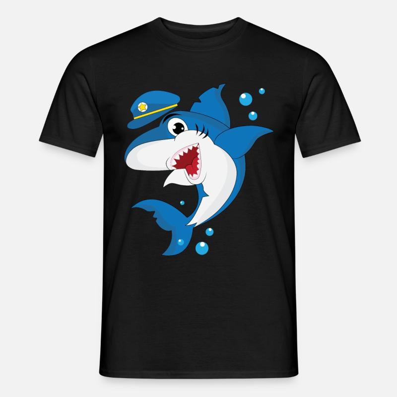 Cool requin en uniforme de police T-shirt homme