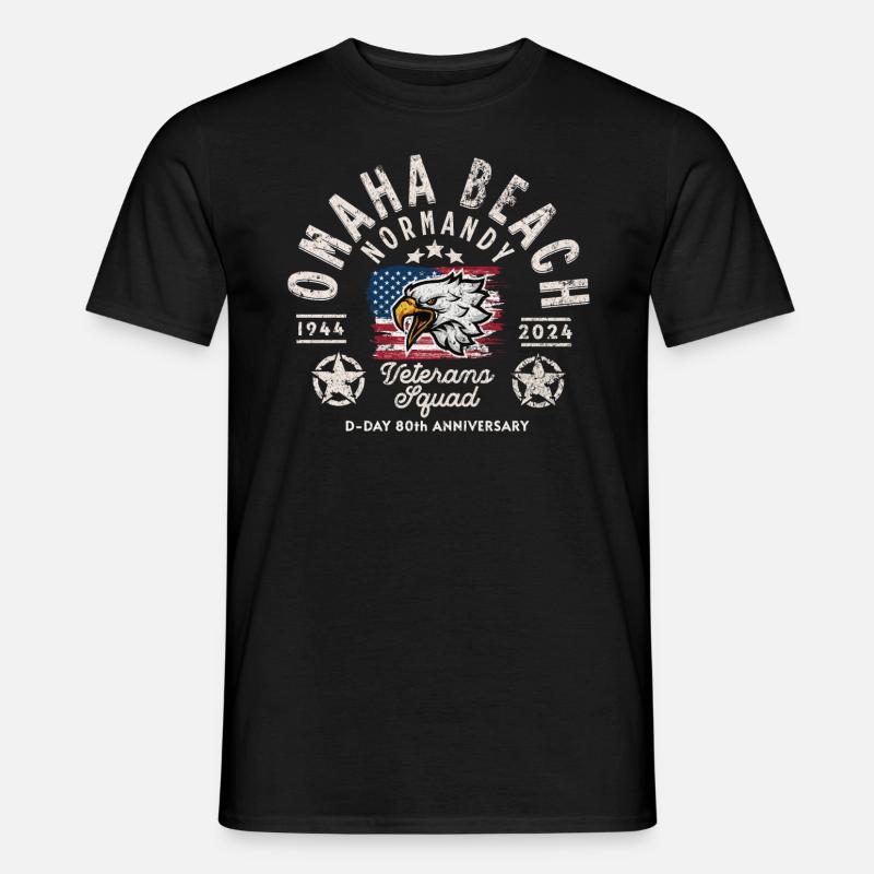 Omaha beach D DAY veterans squad T-shirt homme