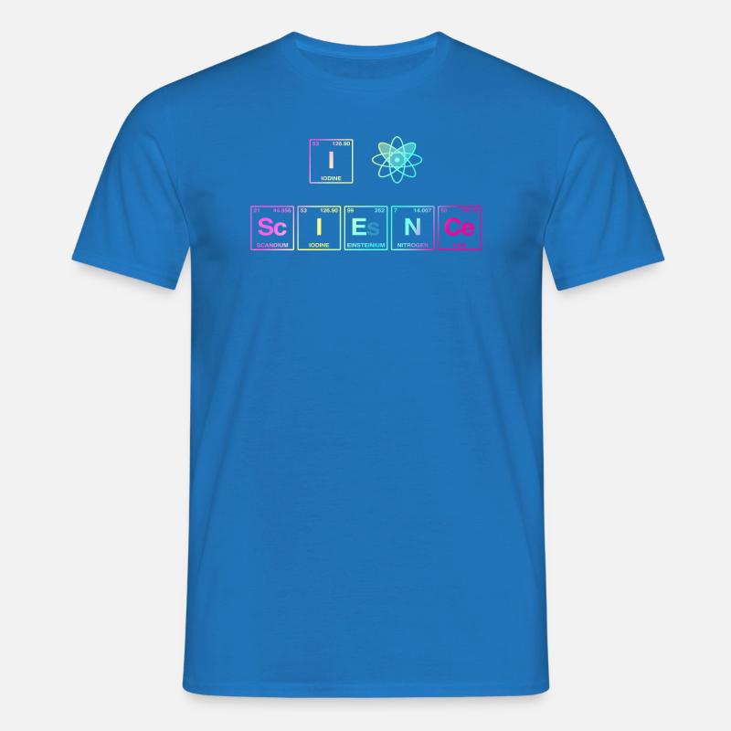 I LOVE SCIENCE - Elemente Perdiodensystem - Männer T-Shirt - Royalblau