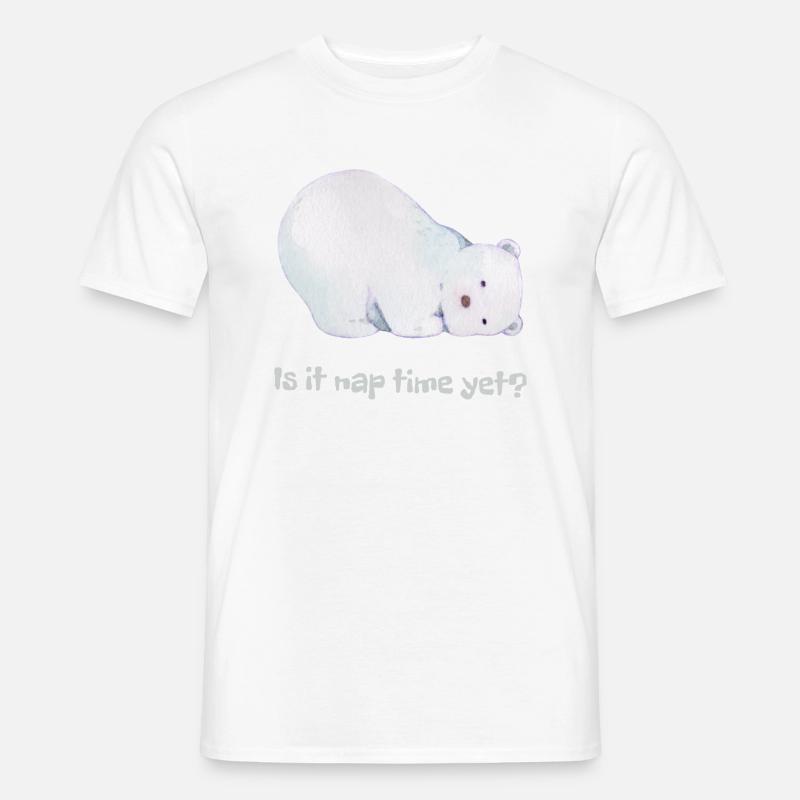 Es ist schon ein Nickerchen? Süßer verschlafener Eisbär Männer T-Shirt