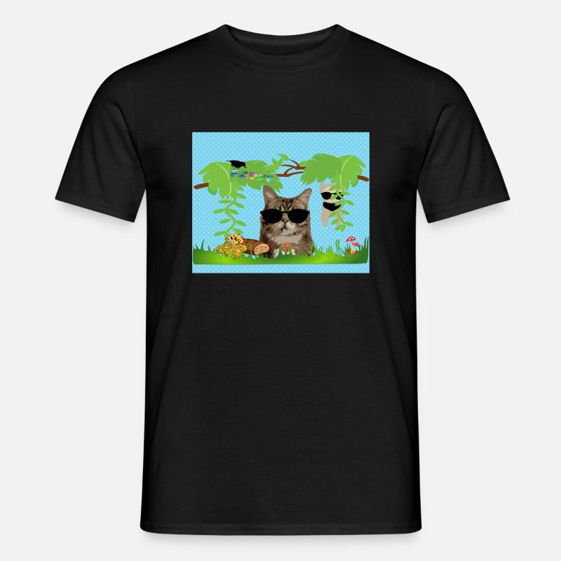 Brotdose oder Maske Katze cool und Faultier Männer T-Shirt