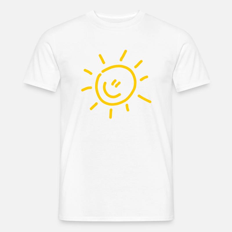 soleil jaune avec visage T-shirt homme