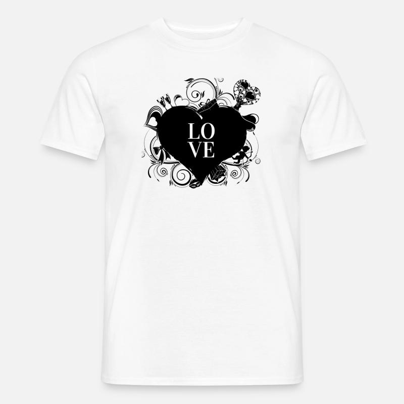 Valentinstaghintergrund mit Herz Männer T-Shirt