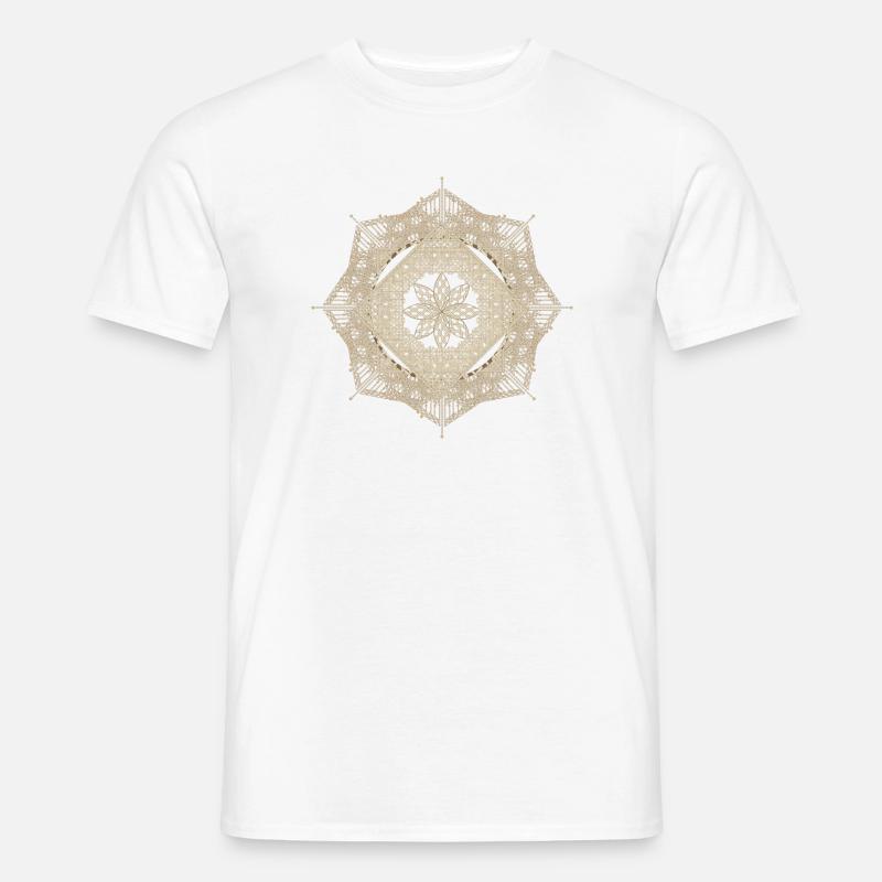 geometric macramé style flower pendant Men’s T-shirt