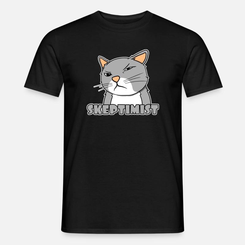 Skeptiker Katze - Skeptimist - Männer T-Shirt - 