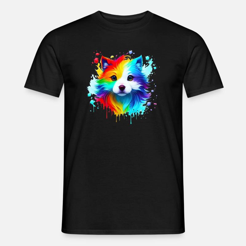 Rainbow Style Spray Puppy Men’s T-shirt