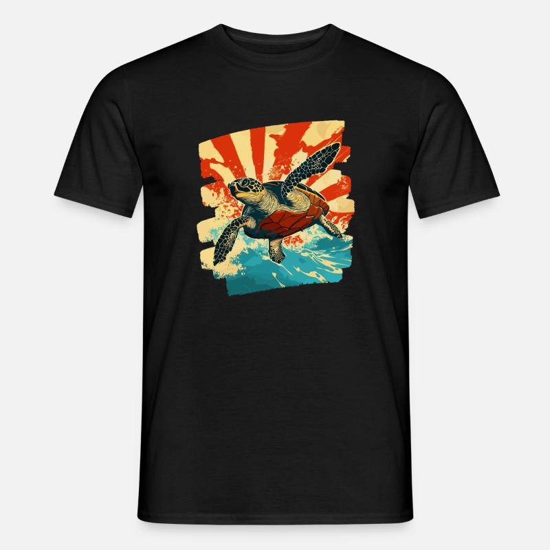 Tortue de mer rétro T-shirt homme
