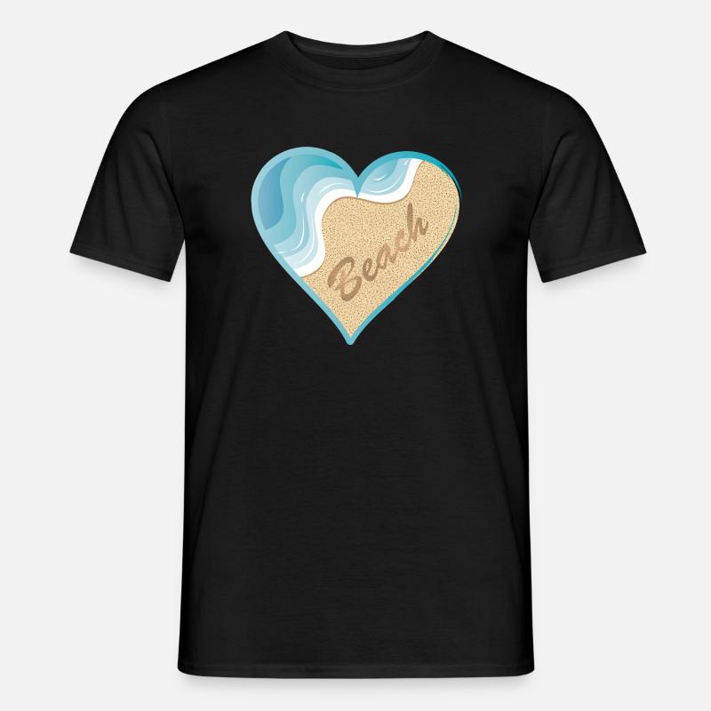 Motif de plage en forme de cœur avec lettrage Beach T-shirt homme