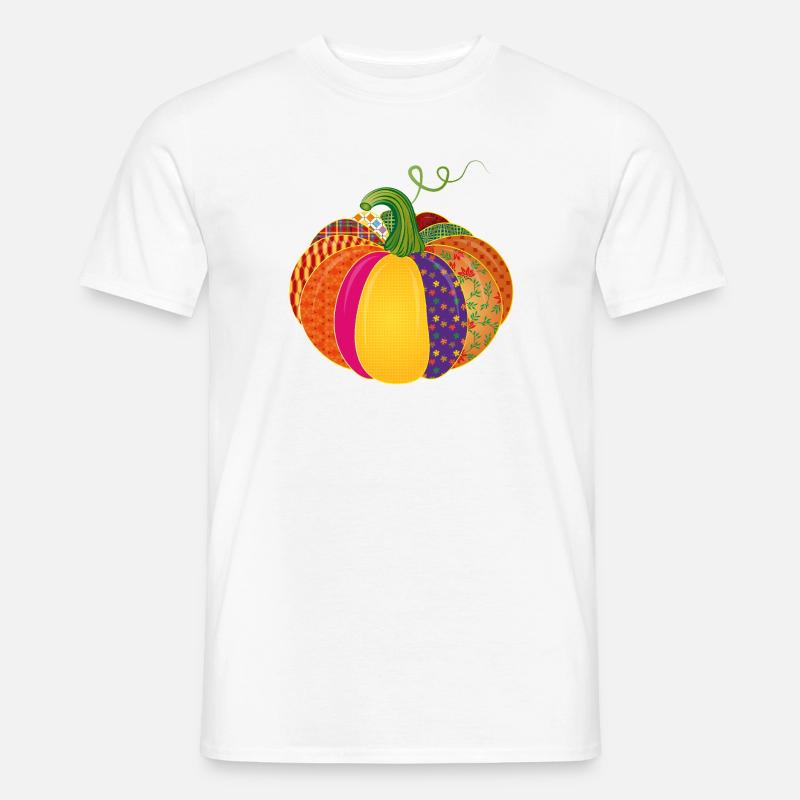 Patchwork Pumpkin – Colorful Patterned Autumn Decoration Men’s T-shirt