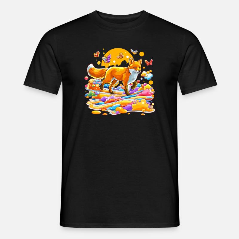 Farbexplosionsfuchs im Farbenmeer - Männer T-Shirt - undefined