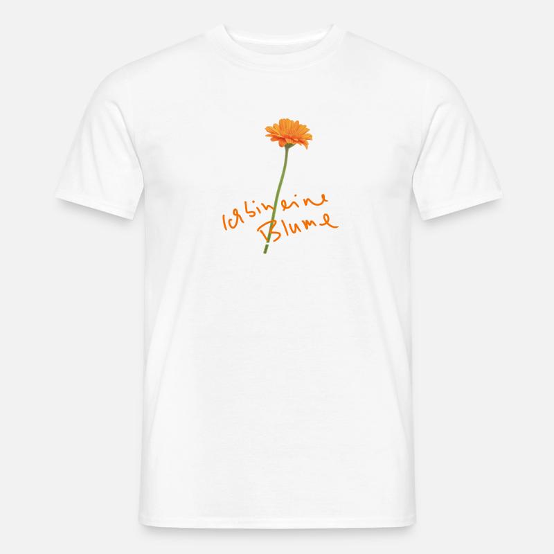 Fleur orange dans un cadre en grille pour la Saint-Valentin T-shirt homme