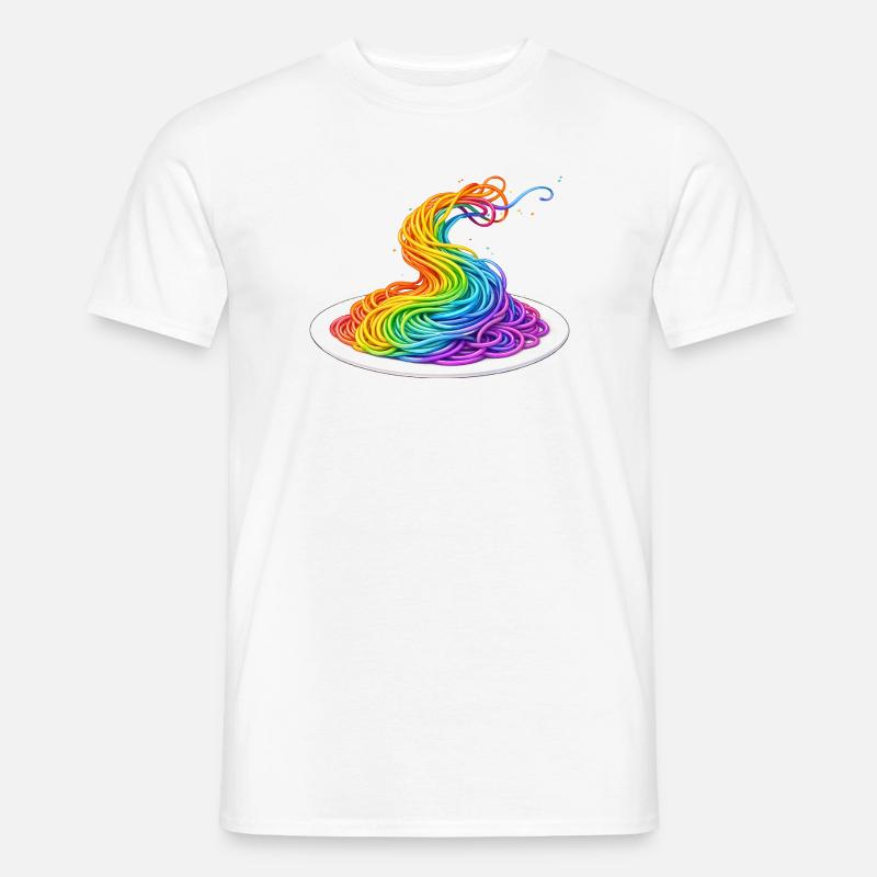 Illustration de spaghettis arc-en-ciel T-shirt homme