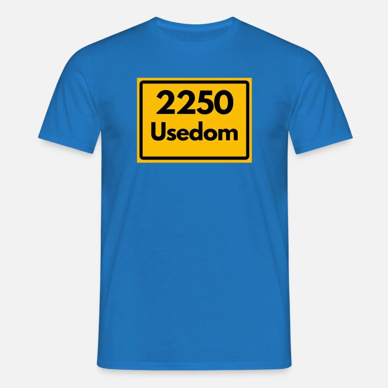 OLD POSTCODE POSTCODE RETRO 2250 USEDOM HEIMAT - Men's T-Shirt - royal blue