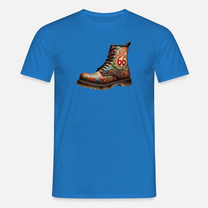 Root 66 Booten - Männer T-Shirt - Royalblau