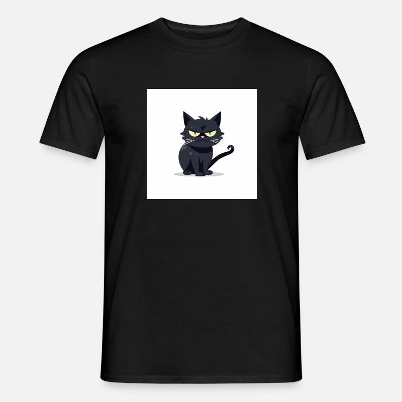 Chat de dessin animé noir T-shirt homme