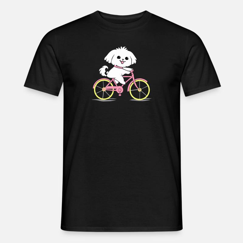 Maltese Bicycle Dog Gift Retro Men’s T-shirt