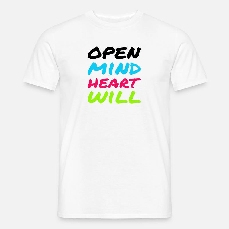 Open Mind, Heart & Will – Achtsamkeits-Statement Männer T-Shirt