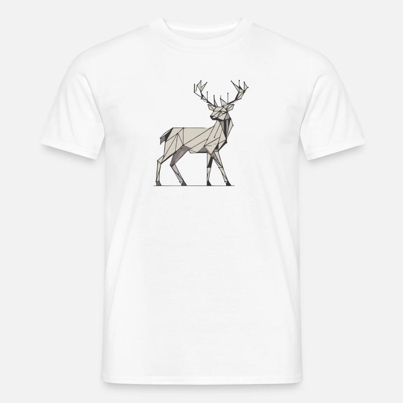 Hirsch 2D grau - Männer T-Shirt - undefined