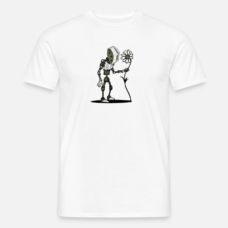 Robot avec fleur T-shirt homme