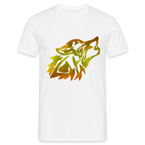 trancelestialpsychobabas orangestyle wolf png - Men's T-Shirt