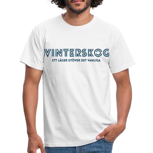 Vinterskog med blått tryck - T-shirt herr