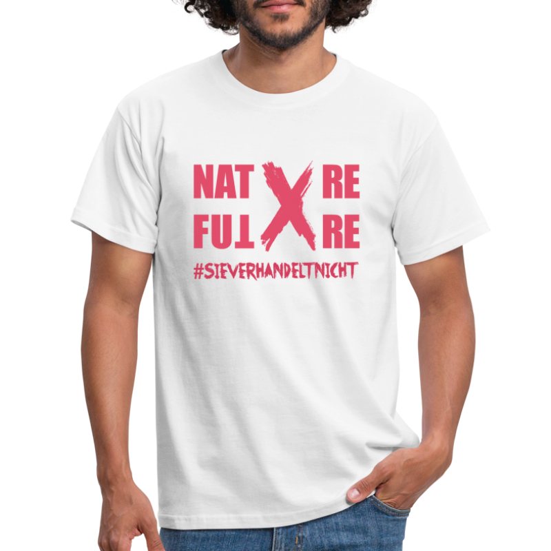 Nature-X-Future #SieVerhandeltNicht - Schrift pink - Männer T-Shirt